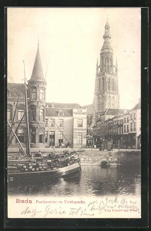 Ansichtskarte Breda, Postkantoor en Vischmarkt