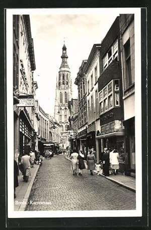 Ansichtskarte Breda, Karrestraat, Strasse im Zentrum mit Geschäften