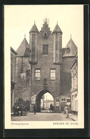 Ansichtskarte Bergen op Zoom, Gevangenpoort, Blick durchs Stadttor