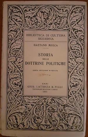 Imagen del vendedor de STORIA DELLE DOTTRINE POLITICHE, a la venta por Libreria antiquaria Pagine Scolpite