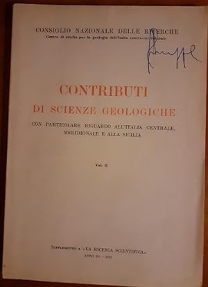CONTRIBUTI DI SCIENZE GEOLOGICHE CON PARTICOLARE RIGUARDO ALL'ITALIA CENTRALE MERIDIONALE E ALLA ...