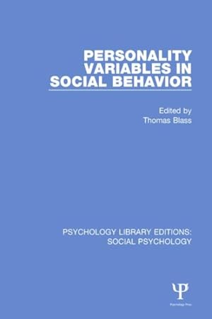 Seller image for Personality Variables in Social Behavior for sale by GreatBookPrices
