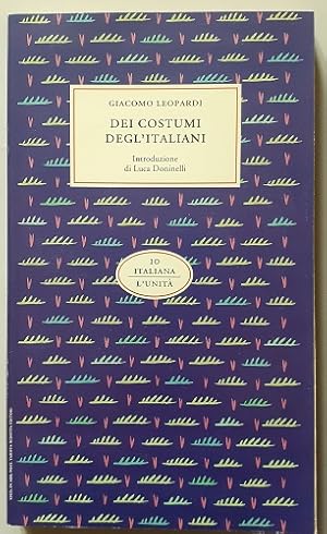 DEI COSTUMI DEGL'ITALIANI,