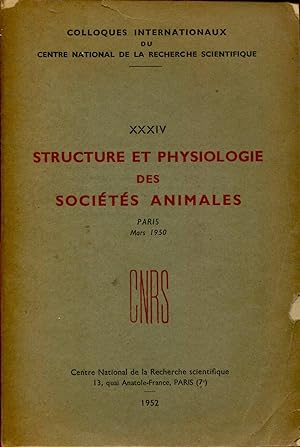 Imagen del vendedor de Structure et physiologie des socits animales a la venta por Sylvain Par