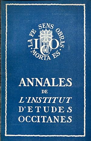Seller image for Annales de l'Institut d'Etudes Occitanes, Tome 2, fascicule 1 for sale by Sylvain Par