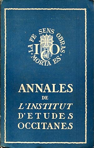 Seller image for Annales de l'Institut d'Etudes Occitanes, Tome 1, fascicule 2 for sale by Sylvain Par