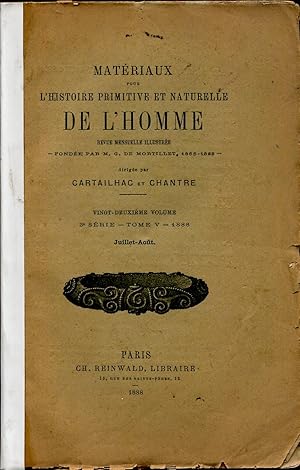 Bild des Verkufers fr Matriaux pour l'hisoire primitive et naturelle de l'Homme - juillet-Aot 1888 zum Verkauf von Sylvain Par