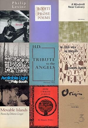 Seller image for Collection of 200 books / pamphlets of american poetry, some from the collection of Jane Cooper, often inscribed and signed to her; some from the collection of Clayton Eshleman, some from the library of Carolee Schneemann and many of these books in the collection with some nice associations. Several publications with no inscriptions or signatures but those being mainly first editions. The collection includes several landmark publications of american 20th century poetry and also several publications of still unknown, undiscovered and upcoming american poets. for sale by Inanna Rare Books Ltd.