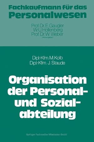 Bild des Verkufers fr Die Organisation der Personal- und Sozialabteilung zum Verkauf von Rheinberg-Buch Andreas Meier eK