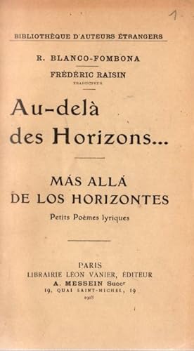 Imagen del vendedor de Au-del de Horizons. Ms all de los horizontes . a la venta por Librera Astarloa