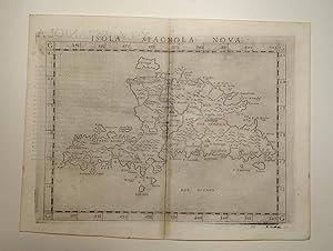 Imagen del vendedor de Karte der Isola Spagnola Nova (Dominikanische Republik, Hispanola, Haiti). Aus: La Geografia di Claudio Tolomeo Alessandrino: Sesta Tavola del Mondo Nuovo. a la venta por Versandantiquariat Christine Laist