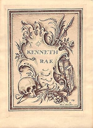 Rex Whistler Designed 1931 Bookplate For Kenneth Rae