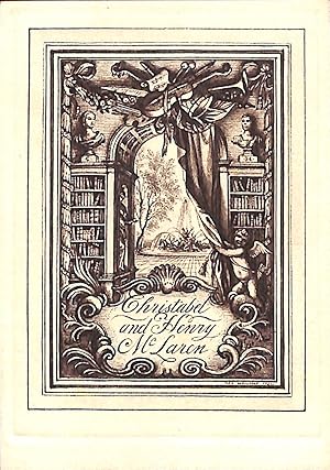 Rex Whistler Designed Bookplate For Christabel and Henry McLaren 1934