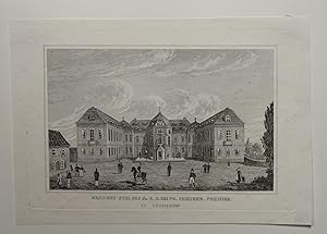 Imagen del vendedor de Ansicht des Residenzschlosses Sr. K. H. des Prinzen Friedrich von Preussen zu Dsseldorf (Schloss Jgerhof). Aus: Wundermappe des ganzen Erdballs. a la venta por Versandantiquariat Christine Laist