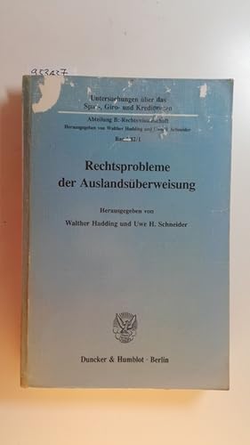 Seller image for Rechtsprobleme der Auslandsberweisung for sale by Gebrauchtbcherlogistik  H.J. Lauterbach