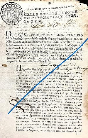 D. Francisco de Bruna y Ahomada, Caballero de la Orden de Calatrava, del Consejo de S.M. ? Oidor ...