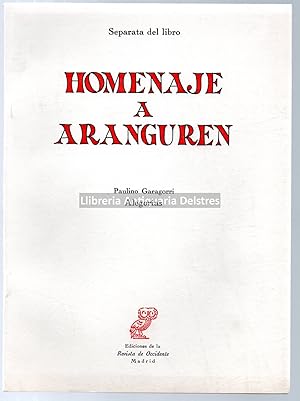 Immagine del venditore per Alegoras. Separata del libro Homenaje a Aranguren. venduto da Llibreria Antiquria Delstres