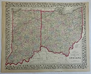 Ohio Indiana Cleveland Cincinnati Indianapolis Dayton Toledo 1873 Mitchell map