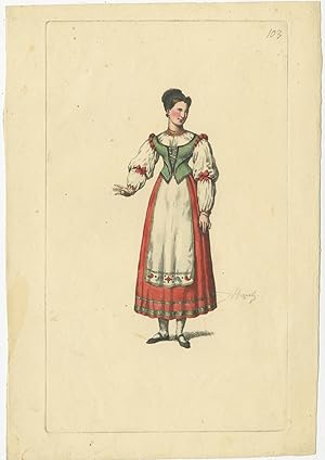 Antique Costume print (c.1860)