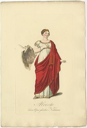 Antique Costume Print of the Opera Alceste (c.1860)