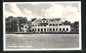 Postcard Paramaribo, Gouverneurspaleis, Gouverneurs-Palast