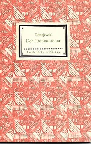 Bild des Verkufers fr Der Groinquisitor [Deckeltitel: ohne Vornamen. Innentitel: abgekrzte Vornamen] (IB 149. bertragen und mit einem Nachwort von Rudolf Kassner. 126.-135. Tsd. zum Verkauf von Antiquariat & Buchhandlung Rose
