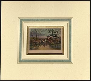 Antique Print-TOPPING THE TIMBER-HORSE-HUNTING-JUMP-OPEN-FENCE-Hull-Scott-1850