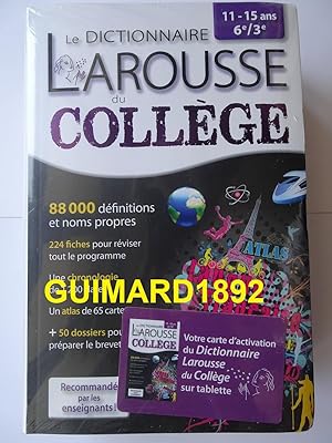 Larousse dictionnaire du Collège 2 en 1