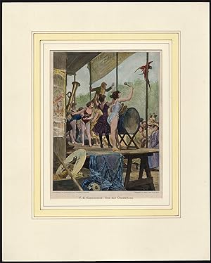 Antique Print-THEATRE GROUP-PERFORMANCE-LURE-AUDIENCE-F.H. Kaemmerer-Bong-1880