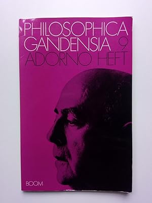Bild des Verkufers fr Studia Philosophica Gandensia 9: Adorno-Heft zum Verkauf von Antiquariat Smock