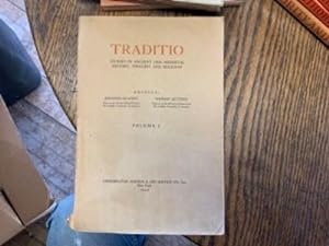 Seller image for TRADITIO. STUDIES IN ANCIENT AND MEDIEVAL HISTORY, THOUGHT AND RELIGION. Vol I only for sale by Riverow Bookshop