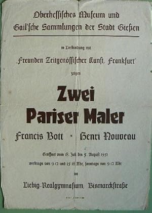 Poster for Zwei Pariser Maler at the Oberhess Museum 1951.