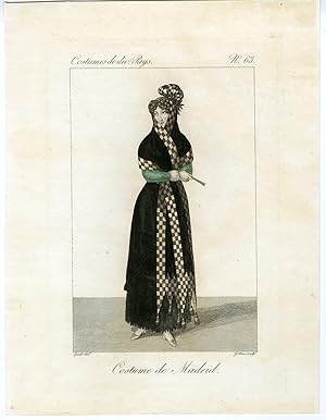 Antique Print-COSTUME-SPAIN-MADRID-FAN-PL. 63-Lante-Gatine-1827