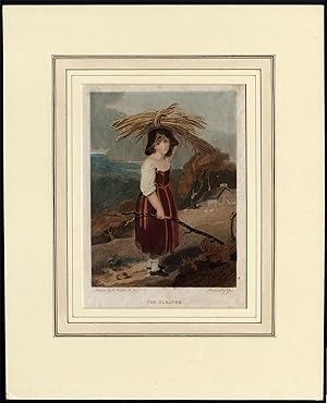 Antique Print-GLEANER-LEFTOVER CROP-GATHER-GIRL-CHRISTIAN JOSI-Westall-Josi-1802