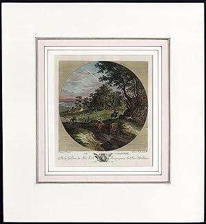 Antique Print-LANDSCAPE-HORSE CART-FOREST-Breughel-Dequevauviller-1789