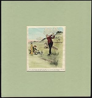 Antique Print-GOLF-MISS-SWING-TEE-CADDY-PUNCH-BULL-Rene Bull-1920