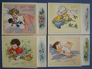 Vintage Greetings Cards x 4