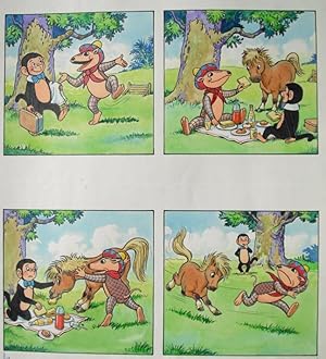 Original Artwork for Alfie (Armadillo) and Mango (Monkey) for Bollie in TV Wonderland Comic No.21