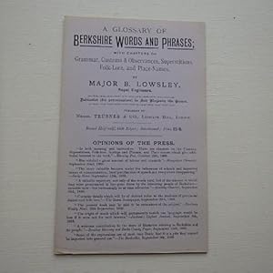 A Glossary of Berkshire Words and Phrases - Single Sheet Publicity "flyer" Only.