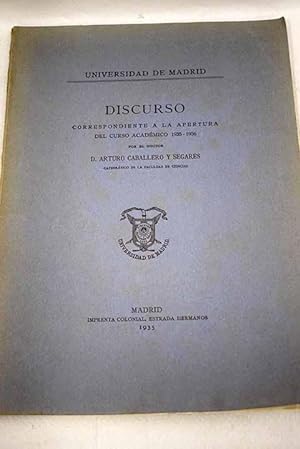 Imagen del vendedor de Discurso correspondiente a la apertura del curso acadmico 1935-1936 a la venta por Alcan Libros