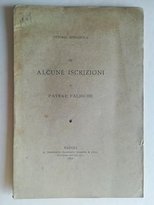 Bild des Verkufers fr Di alcune iscrizioni e patere falische zum Verkauf von Coenobium Libreria antiquaria