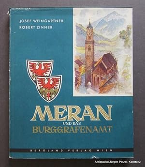 Seller image for Meran und das Burggrafenamt. Wien, Berglandverlag, 1956. 4to. Mit 12 Farbtafeln u. 60 meist ganzseitigen Illustrationen. 94 S., 1 Bl. Or.-Lwd. mit Schutzumschlag; dieser beschabt. for sale by Jrgen Patzer