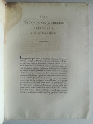 Inscriptiones nubienses commentatio lecta in conventu Academiae Archaelogiae