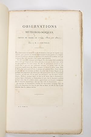 Description de l'Egypte. Observations météorologiques faites au Kaire en 1799, 1800 et 1801. [Ens...