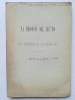 La filosofia del diritto e la proprieta' letteraria