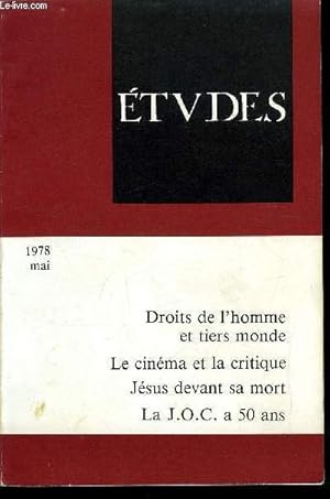 Image du vendeur pour Etudes tome 348 n 5 - Droits de l'homme et socit de consommation par P. de Charentenay, Le livre noir de la Censure en Pologne populaire par A. Martin, Dfense du consommateur, dfense de l'usager par H. de Farcy, Des gouts et des valeurs par J. Collet mis en vente par Le-Livre