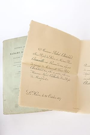 Bild des Verkufers fr Lettres indites  madame de Grignan zum Verkauf von Librairie Le Feu Follet