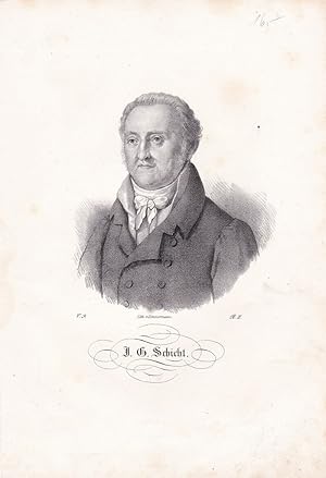 Porträt / Bildnis von Johann Gottfried Schicht (1753-1823). Original-Lithographie.