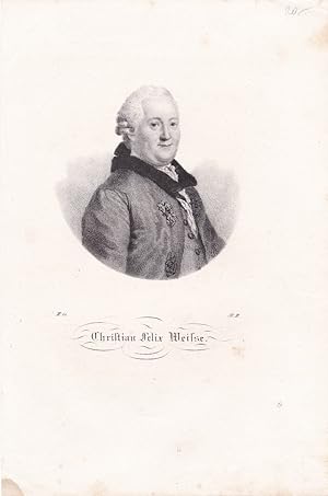 Bild des Verkufers fr Portrt / Bildnis von Christian Felix Weisse (1726-1804). Original-Lithographie. zum Verkauf von Antiquariat Schwarz & Grmling GbR