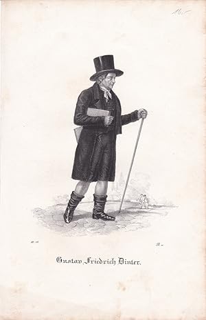 Porträt / Bildnis von Gustav Friedrich Dinter (1760-1831). Original-Lithographie.